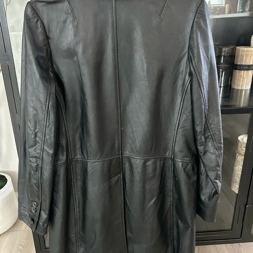 American Eagle Outfitters Black 100% Genuine Leather Jacket - Picture 2 of 3